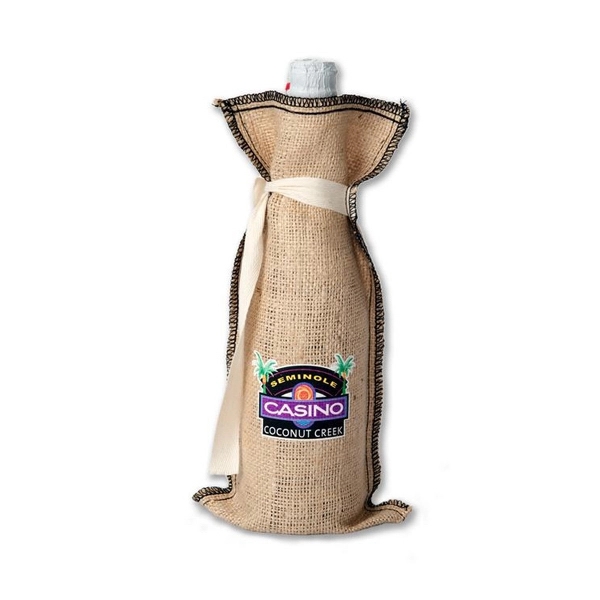 Burlap/Jute pouch with tie and over-locked outside seams.... from ASI 41630 Brave USA / Brave USA