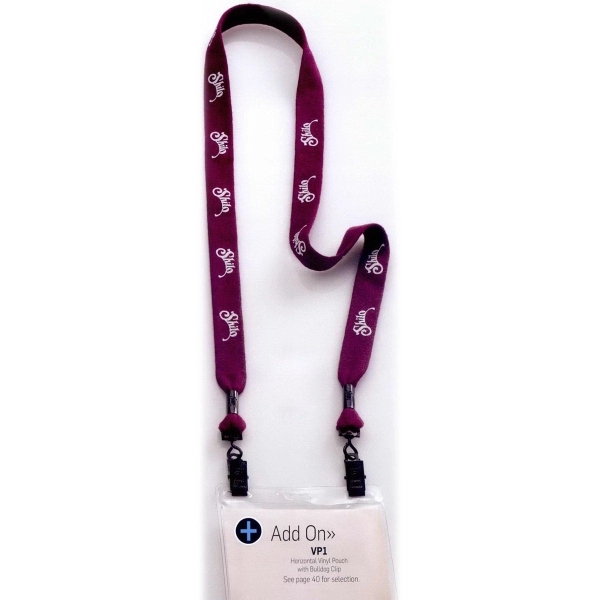 3/4" polyester double ended lanyard with double bulldog clip.... from ASI 88060 Snugz/USA Inc / SnugZ USA®