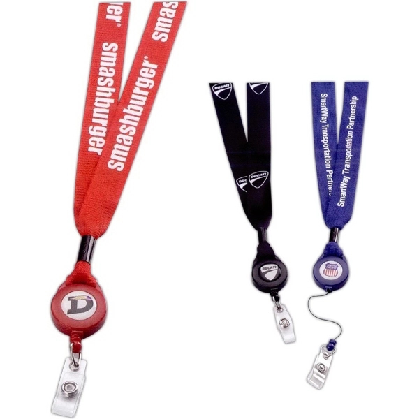 3/4" x 16" polyester lanyard with retractable badge reel.... from ASI 88060 Snugz/USA Inc / SnugZ USA®