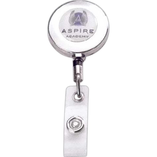 Metal retractable badge reel with belt clip and full color dome... from ASI 88060 Snugz/USA Inc / SnugZ USA®