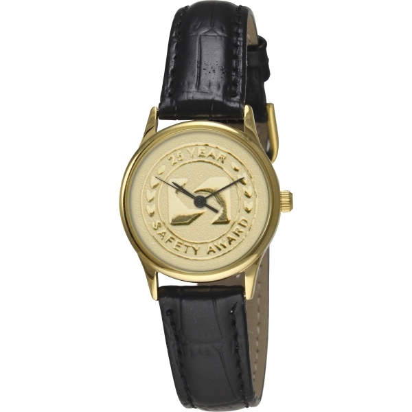 Men's and women's gold Squire watch with a leather strap, water... from ASI 86230 Selco