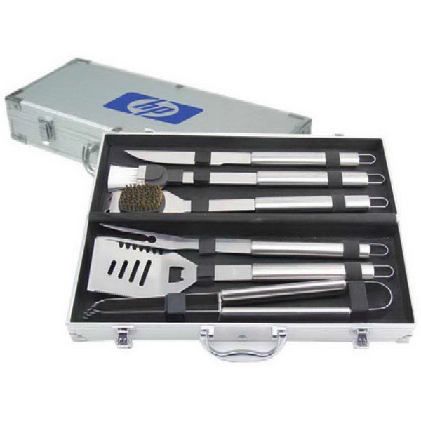 Stainless steel 6-piece BBQ tool set in an aluminum case.... from ASI 36988 Artek USA Inc / Artek™