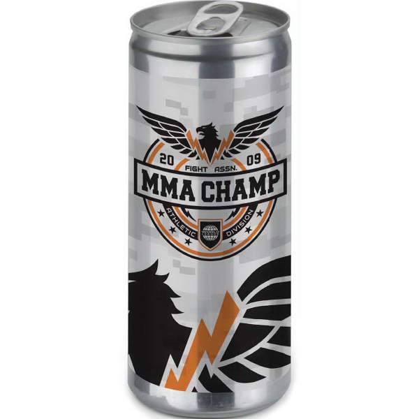 Eight ounces of sugar free caffeinated energy drink in silver pull-top... from ASI 95838 ZZ Merged - Mixie Promotions