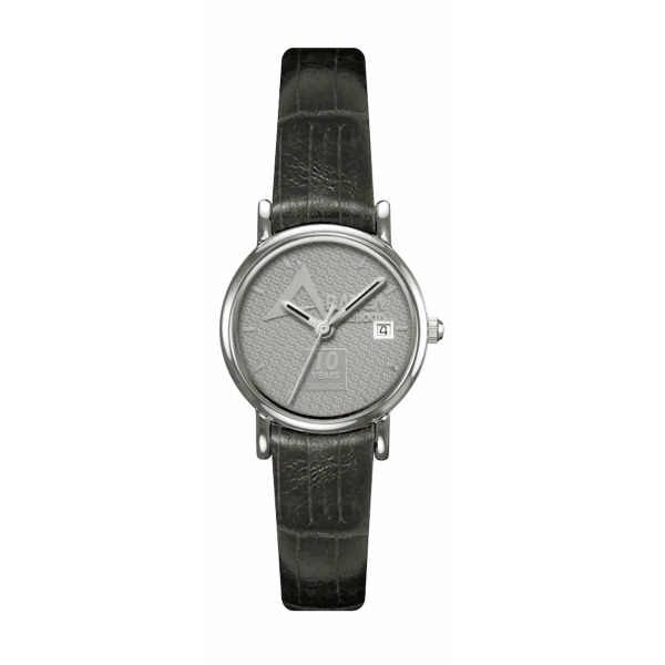 Men's and women's silver medallion watch with a leather strap, a... from ASI 86230 Selco