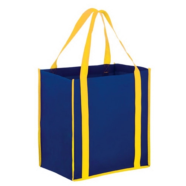 12" x 8" x 13" non-woven polypropylene two-tone tote with gusset,... from ASI 35290 American Ad Bag Co