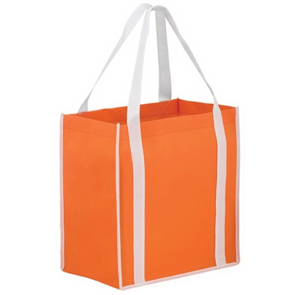 12" x 8" x 13" non-woven polypropylene two-tone tote with gusset,... from ASI 35290 American Ad Bag Co