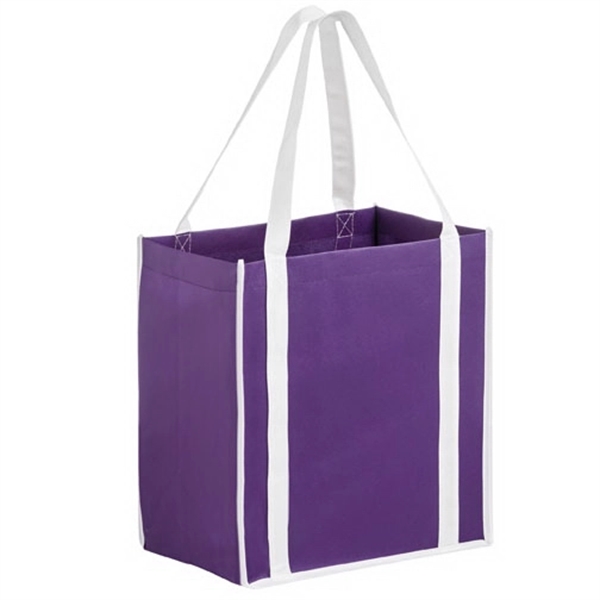 12" x 8" x 13" non-woven polypropylene two-tone tote with gusset,... from ASI 35290 American Ad Bag Co
