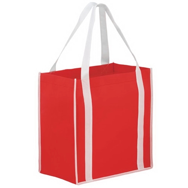 12" x 8" x 13" non-woven polypropylene two-tone tote with gusset,... from ASI 35290 American Ad Bag Co