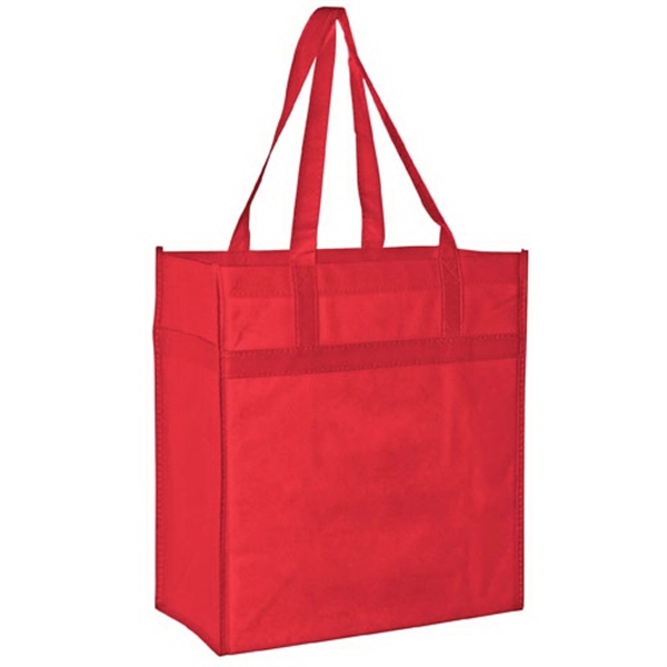 13" x 14" non-woven PP grocery tote with gusset, poly board... from ASI 35290 American Ad Bag Co