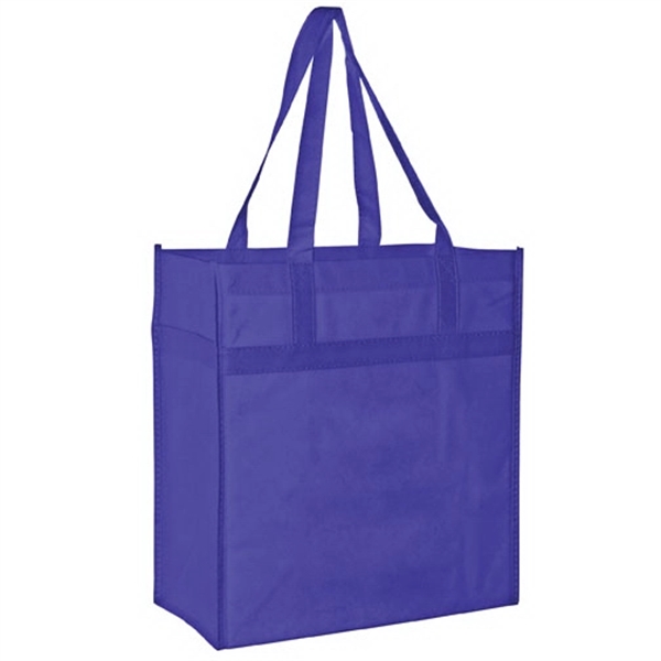13" x 14" non-woven PP grocery tote with gusset, poly board... from ASI 35290 American Ad Bag Co