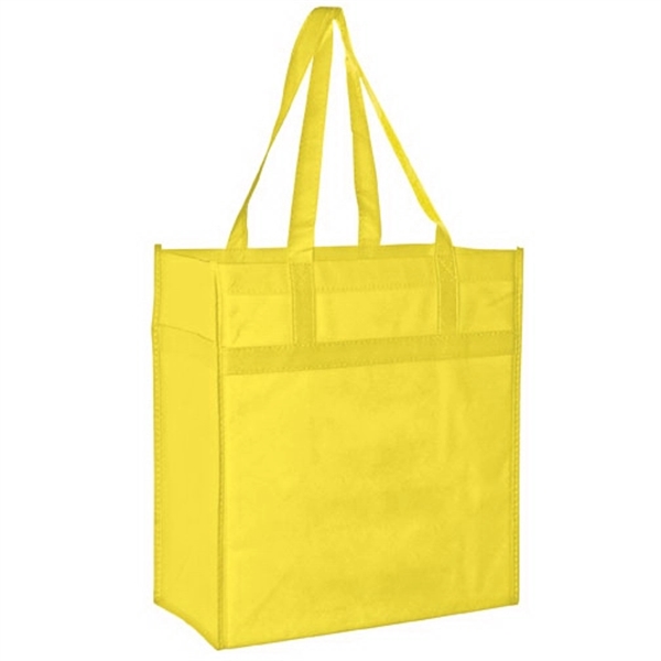 13" x 14" non-woven PP grocery tote with gusset, poly board... from ASI 35290 American Ad Bag Co
