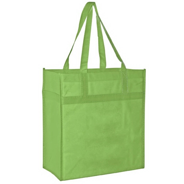 13" x 14" non-woven PP grocery tote with gusset, poly board... from ASI 35290 American Ad Bag Co