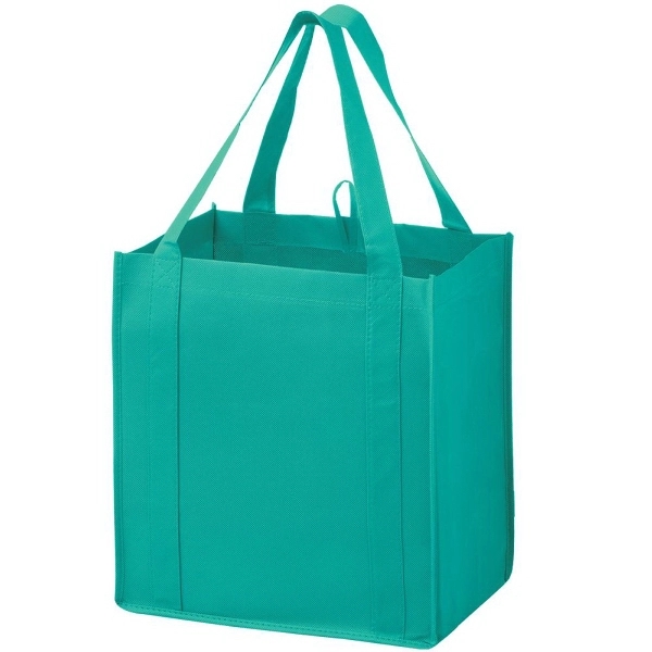 13" x 15" non-woven PP grocery tote with gusset, hanging loop,... from ASI 35290 American Ad Bag Co / American Ad Bag
