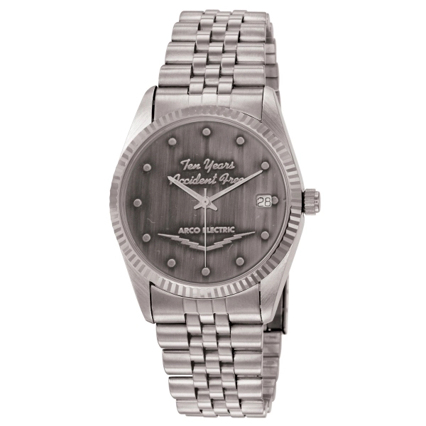Saturn medallion silver watch for men and women featuring a second... from ASI 86230 Selco / A*Belle Promotional Time