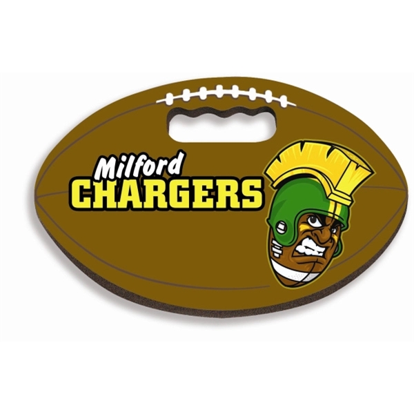 Football shaped seat cushion made from Softek closed cell foam. Made... from ASI 72805 NEP Promotions / NEP Promotions™
