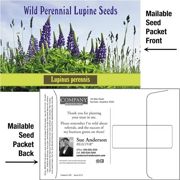 Mailable Seed Packet - Custom Printed Back... from ASI 46719 Corner Lot Marketing Inc / CLMPromotions