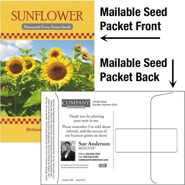 Mailable Seed Packet - Custom Printed Back... from ASI 46719 Corner Lot Marketing Inc / CLMPromotions
