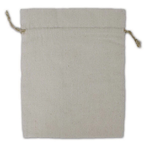 Rough natural cotton drawstring bag with hemp cord and multiple sizes.... from ASI 41630 Brave USA / Brave USA