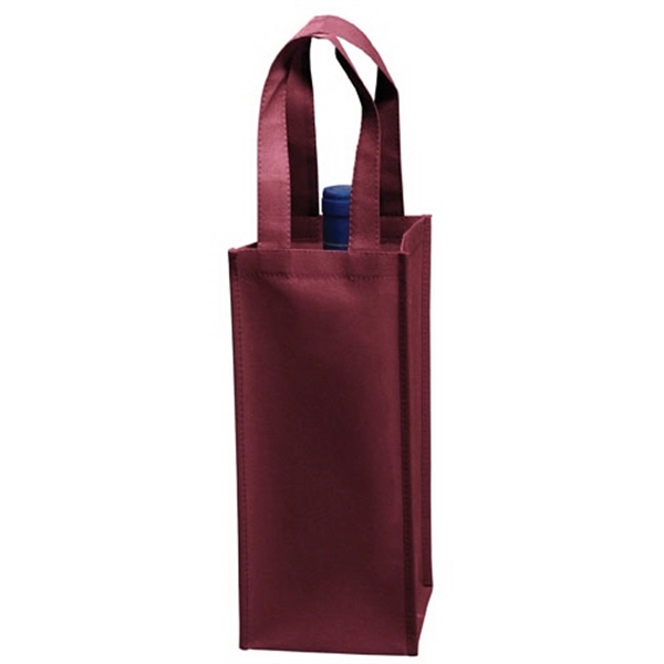5" x 12" 80GSM non-woven polypropylene single-bottle wine tote with gusset,... from ASI 35290 American Ad Bag Co