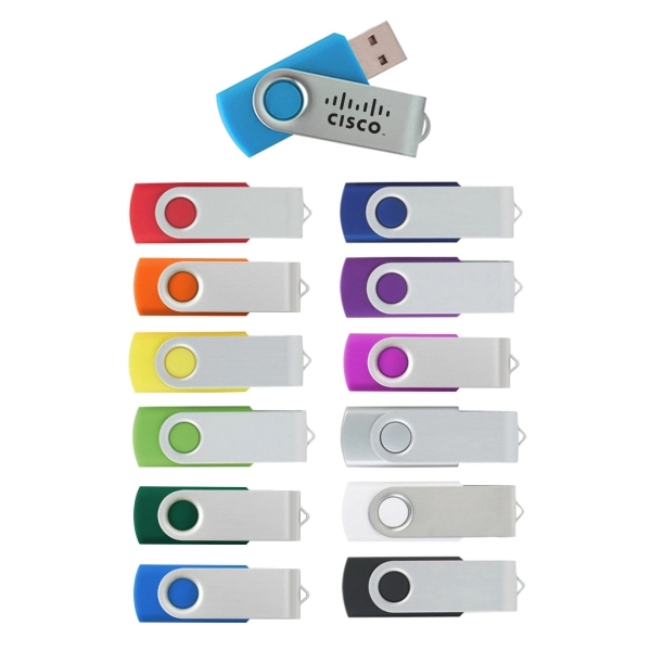 Swing USB Flash Drive w/Metal Swivel Cover... from ASI 68366 Makana Line LLC