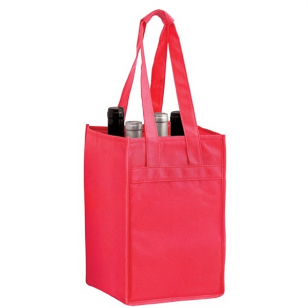 7" x 7" x 11" non-woven polypropylene six-bottle wine tote with... from ASI 35290 American Ad Bag Co