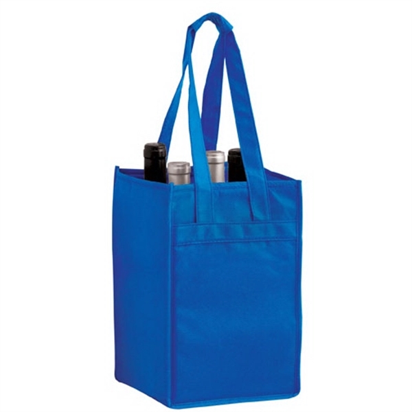 7" x 7" x 11" non-woven polypropylene six-bottle wine tote with... from ASI 35290 American Ad Bag Co