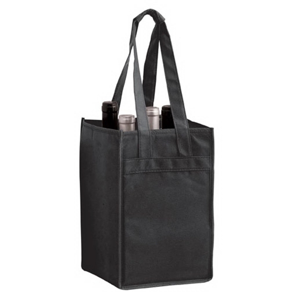 7" x 7" x 11" non-woven polypropylene six-bottle wine tote with... from ASI 35290 American Ad Bag Co