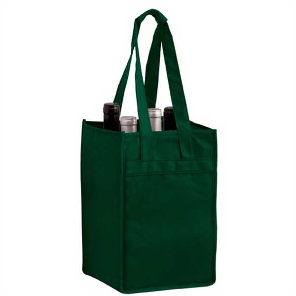 7" x 7" x 11" non-woven polypropylene six-bottle wine tote with... from ASI 35290 American Ad Bag Co