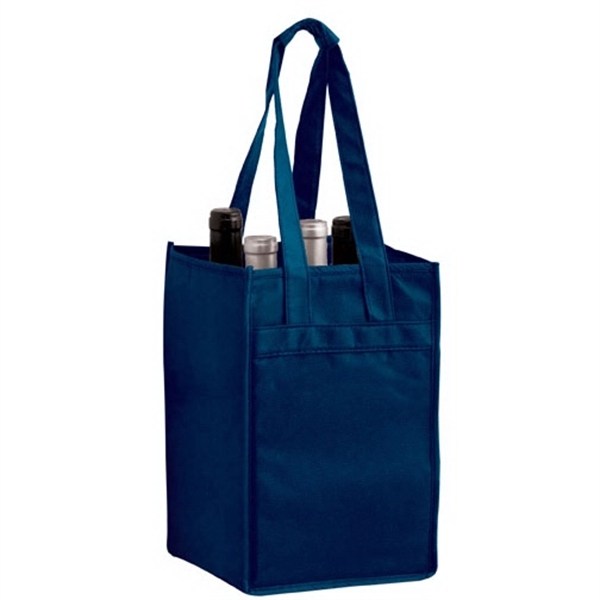 7" x 7" x 11" non-woven polypropylene six-bottle wine tote with... from ASI 35290 American Ad Bag Co