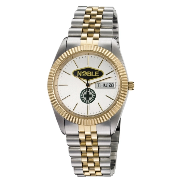Two-tone watch with a stainless steel case, matching bracelet, Japanese movement,... from ASI 86230 Selco
