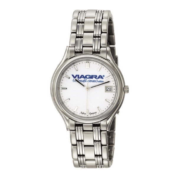 Stainless steel gold plated watch with a linked bracelet, second hand,... from ASI 86230 Selco