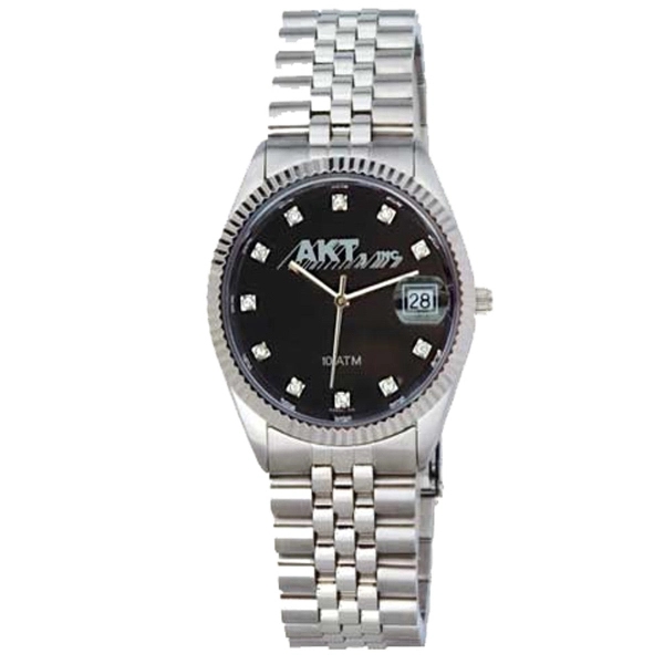 Watch with a stainless steel case, matching back, adjustable bracelet, and... from ASI 86230 Selco