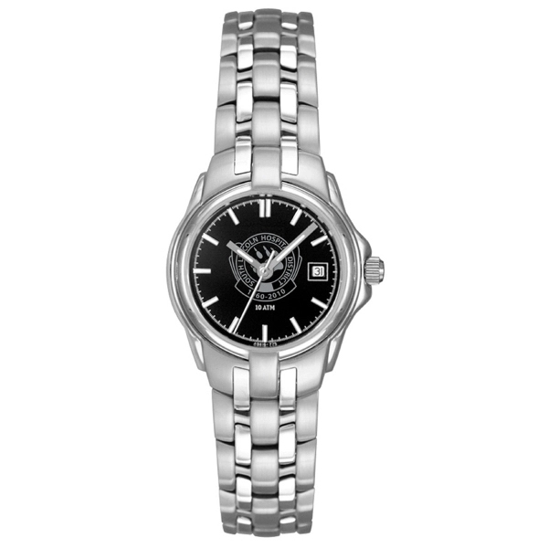 Ladies' silver watch with a second hand, water resistance, and a... from ASI 86230 Selco
