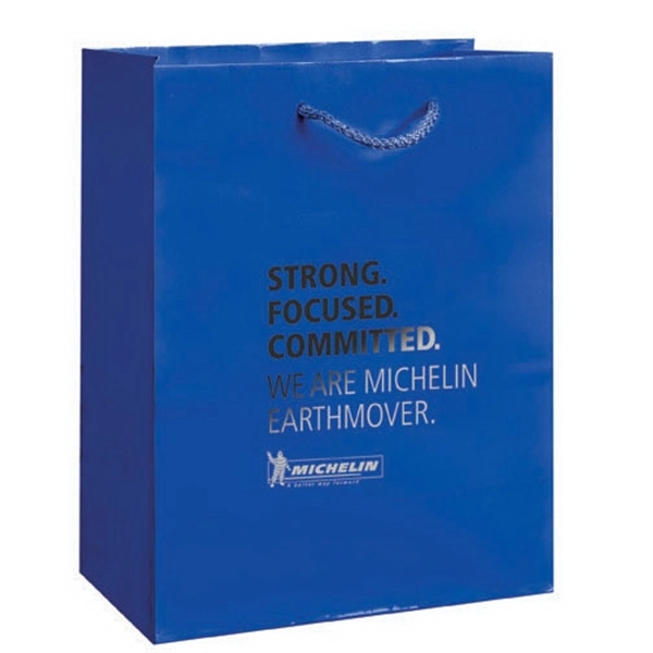 8" x 4" x 10" glossy laminated paper Euro-style bag with... from ASI 35290 American Ad Bag Co