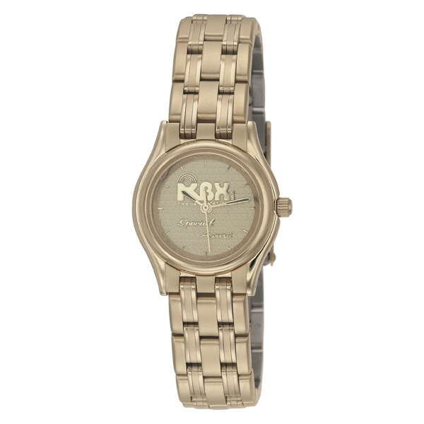 Gold-plated stainless steel medallion watch with a braided bracelet, a second... from ASI 86230 Selco