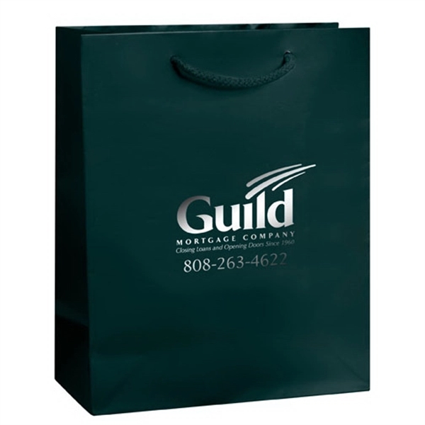 8" x 4" x 10" European style matte paper shopping bag... from ASI 35290 American Ad Bag Co