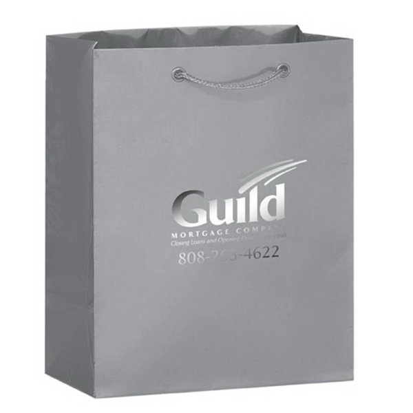 8" x 4" x 10" European style matte paper shopping bag... from ASI 35290 American Ad Bag Co
