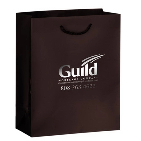 8" x 4" x 10" European style matte paper shopping bag... from ASI 35290 American Ad Bag Co