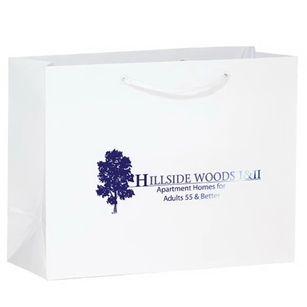 13" x 5" x 10" matte laminated paper Euro-style shopping bag... from ASI 35290 American Ad Bag Co