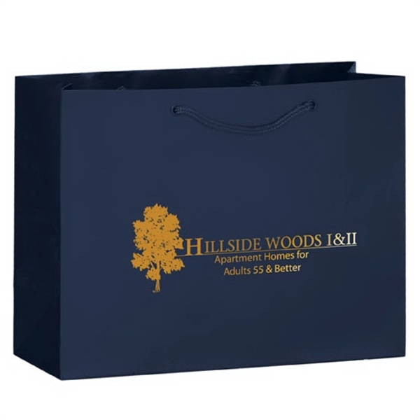 13" x 5" x 10" matte laminated paper Euro-style shopping bag... from ASI 35290 American Ad Bag Co