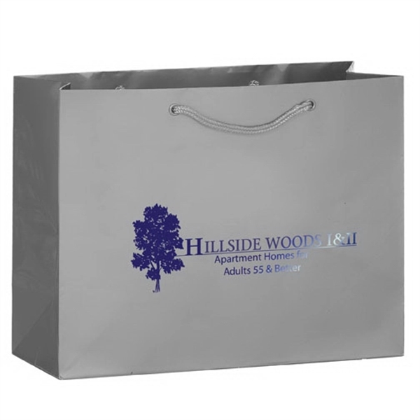 13" x 5" x 10" matte laminated paper Euro-style shopping bag... from ASI 35290 American Ad Bag Co