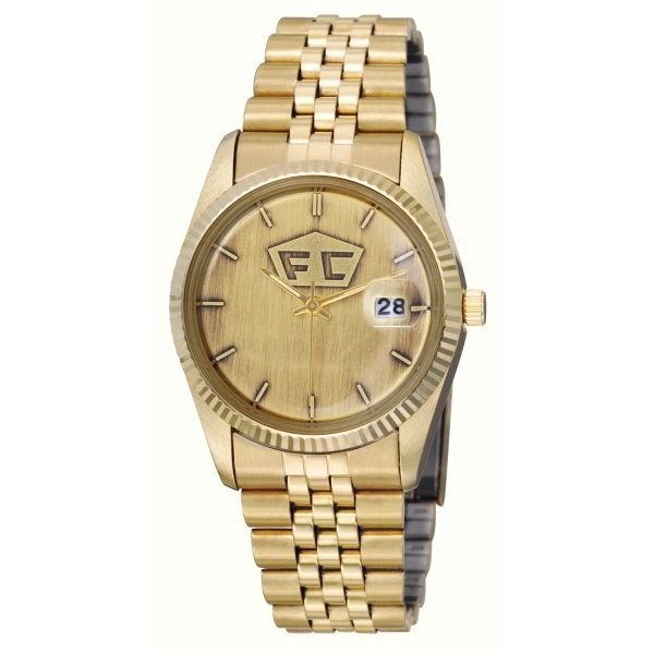 Gold-tone watch with matching stainless steel adjustable bracelet, alloy case, Japanese... from ASI 86230 Selco