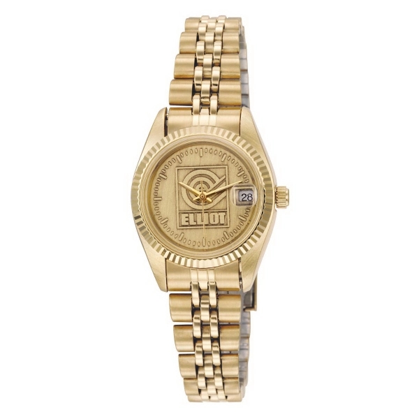Gold-tone watch with matching stainless steel adjustable bracelet, alloy case, Japanese... from ASI 86230 Selco