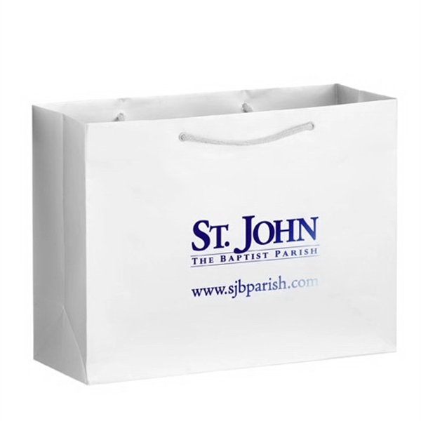 16" x 16" x 12" laminated paper Euro-style shopping bag with... from ASI 35290 American Ad Bag Co
