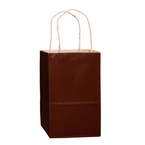 5" x 3 1/2" x 8" matte Kraft paper shopping bag... from ASI 35290 American Ad Bag Co