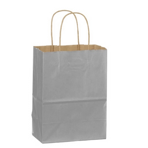 8" x 4 3/4" x 10 1/2" matte Kraft paper shopping... from ASI 35290 American Ad Bag Co