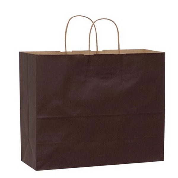 16" x 6" x 13" Kraft paper shopping bag with serrated... from ASI 35290 American Ad Bag Co