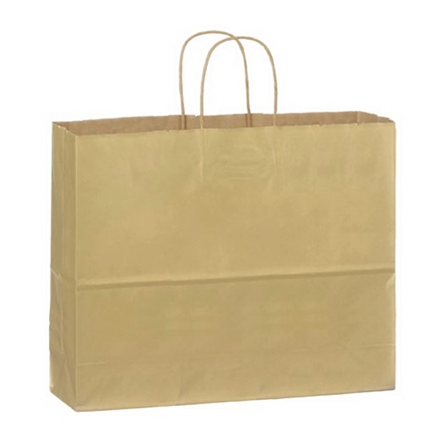 16" x 6" x 13" Kraft paper shopping bag with serrated... from ASI 35290 American Ad Bag Co