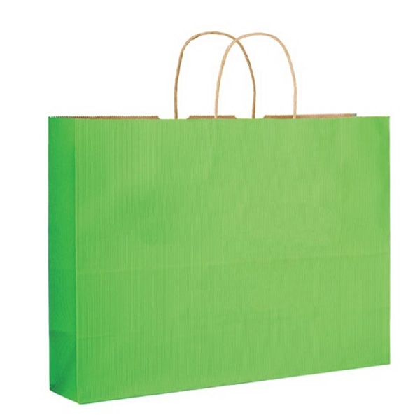 16" x 6" x 13" Kraft paper shopping bag with serrated... from ASI 35290 American Ad Bag Co