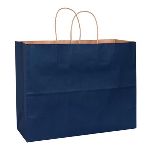 16" x 6" x 13" Kraft paper shopping bag with serrated... from ASI 35290 American Ad Bag Co